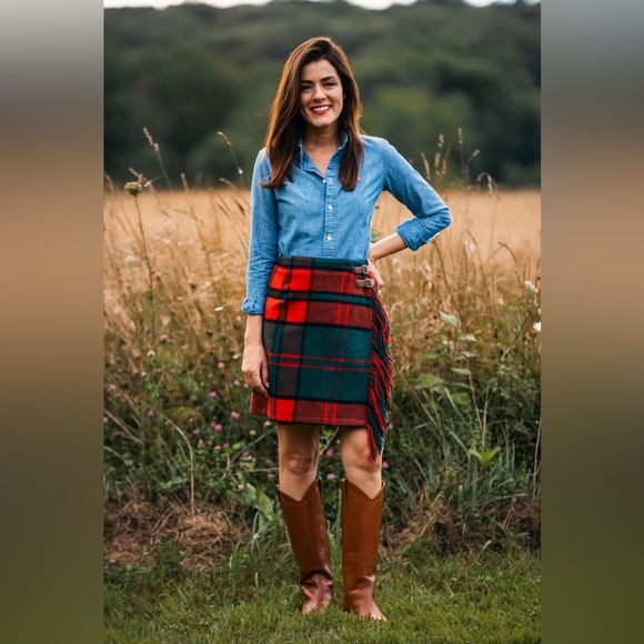 NWT Size 4 Wool-blend Kiel James Patrick Woodstock Blanket Skirt - Picture 7 of 7